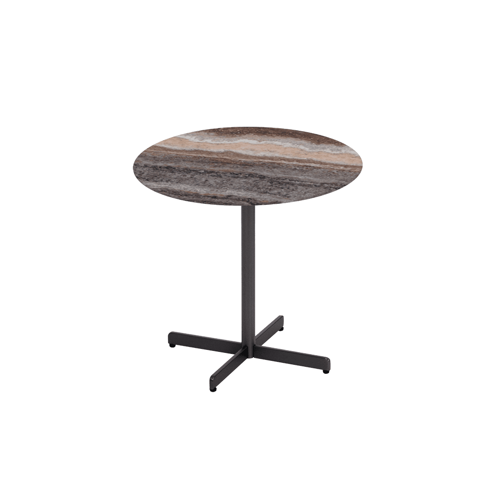 BAILEY Side Table - Mix & Match Marble Top with Black Coloured Steel Base(500mm)