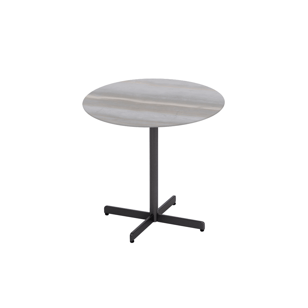 BAILEY Side Table - Mix & Match Marble Top with Black Coloured Steel Base(500mm)