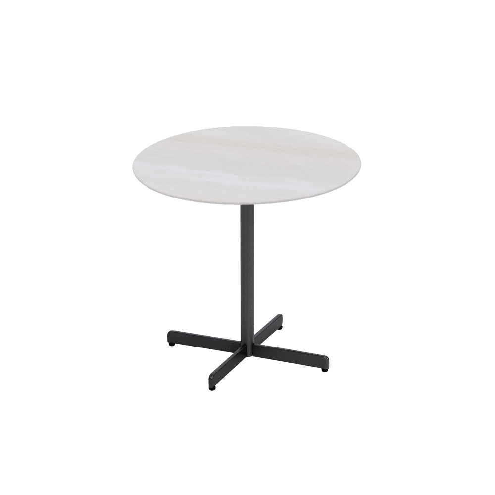 BAILEY Side Table - Mix & Match Marble Top with Black Coloured Steel Base(500mm)