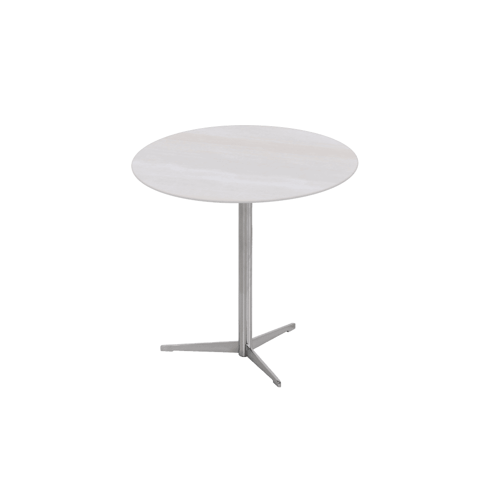 SILVIA Side Table - Mix & Match Marble Top with Silver Coloured Stainless Steel Base(500mm)