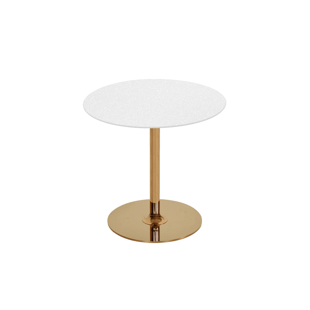 BELLA – Mix & Match Marble Side Table with Gold Coloured Stainless Steel Base (500mm)