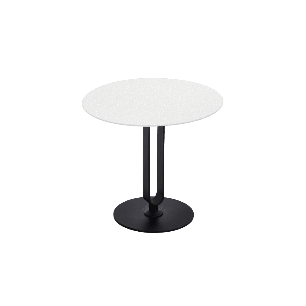 SELENA Side Table - Mix & Match Marble Top with Black Coloured Steel Base(500mm)