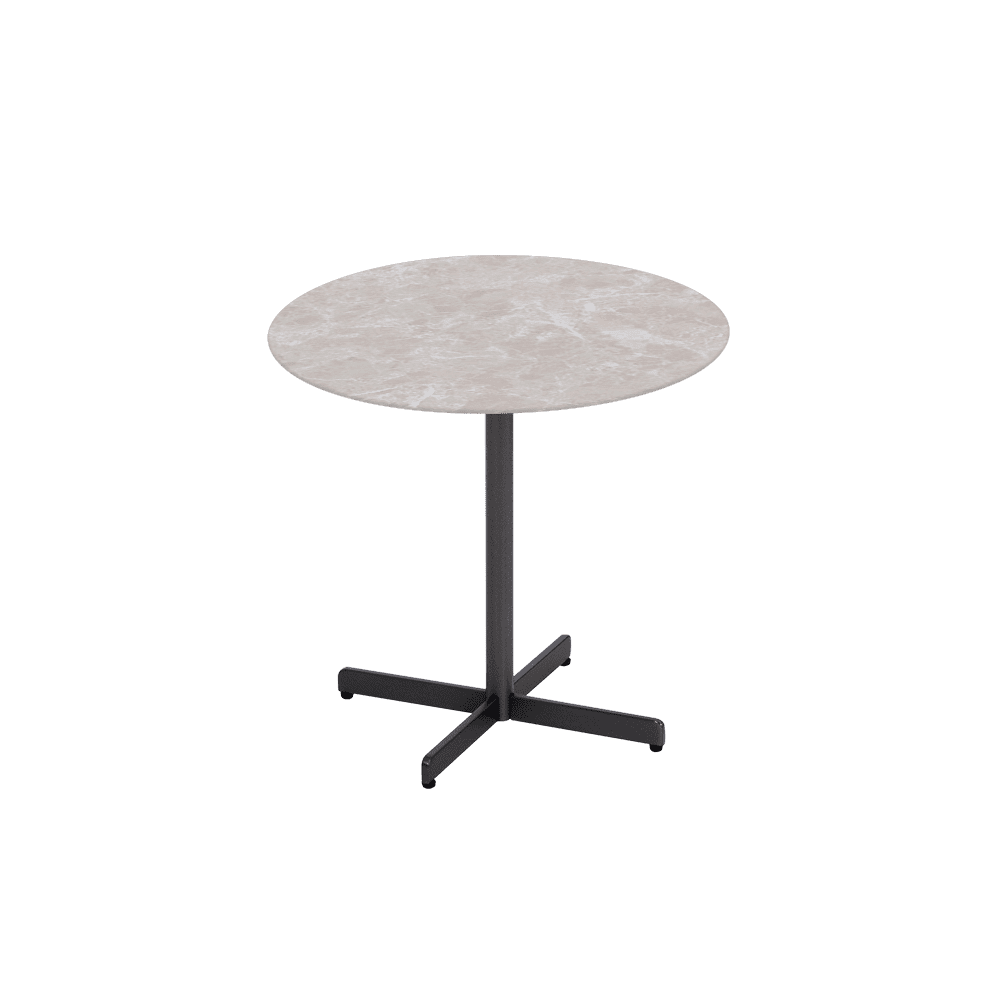 BAILEY Side Table - Mix & Match Marble Top with Black Coloured Steel Base(500mm)