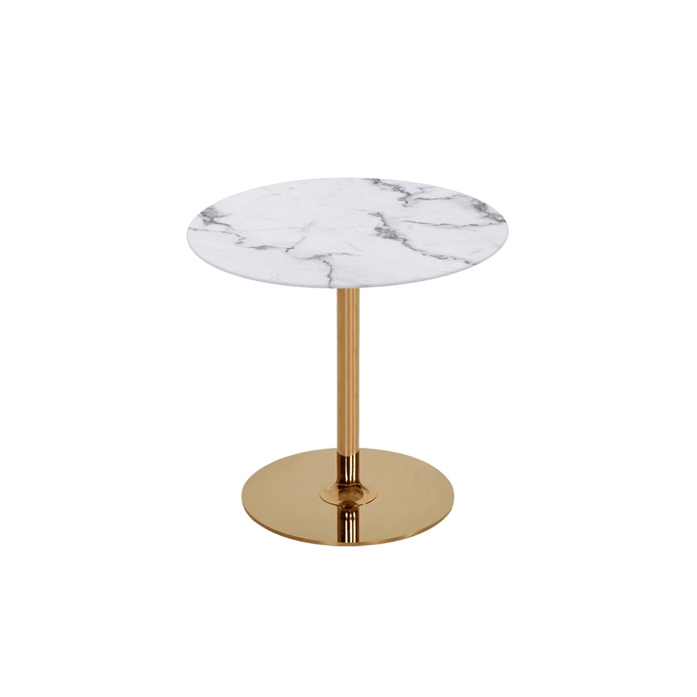 BELLA – Mix & Match Marble Side Table with Gold Coloured Stainless Steel Base (500mm)