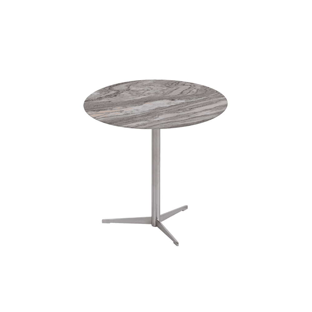 SILVIA Side Table - Mix & Match Marble Top with Silver Coloured Stainless Steel Base(500mm)