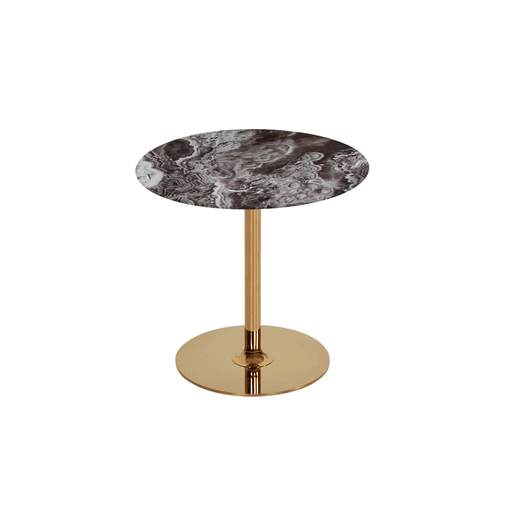 BELLA – Mix & Match Marble Side Table with Gold Coloured Stainless Steel Base (500mm)