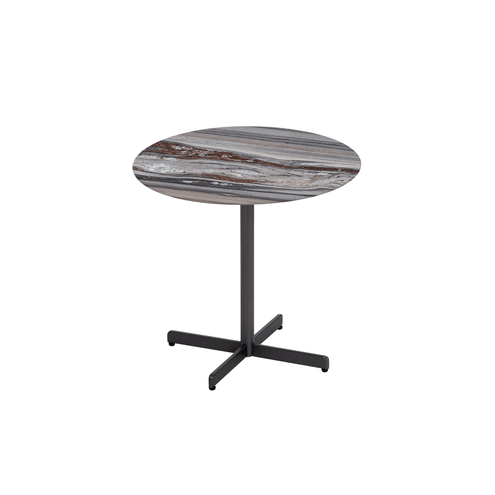 BAILEY Side Table - Mix & Match Marble Top with Black Coloured Steel Base(500mm)