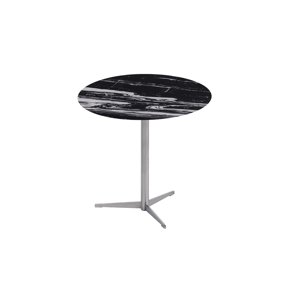SILVIA Side Table - Mix & Match Marble Top with Silver Coloured Stainless Steel Base(500mm)