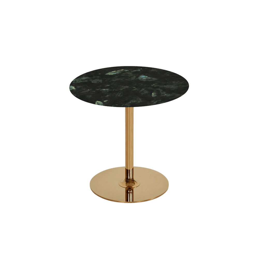 BELLA – Mix & Match Marble Side Table with Gold Coloured Stainless Steel Base (500mm)