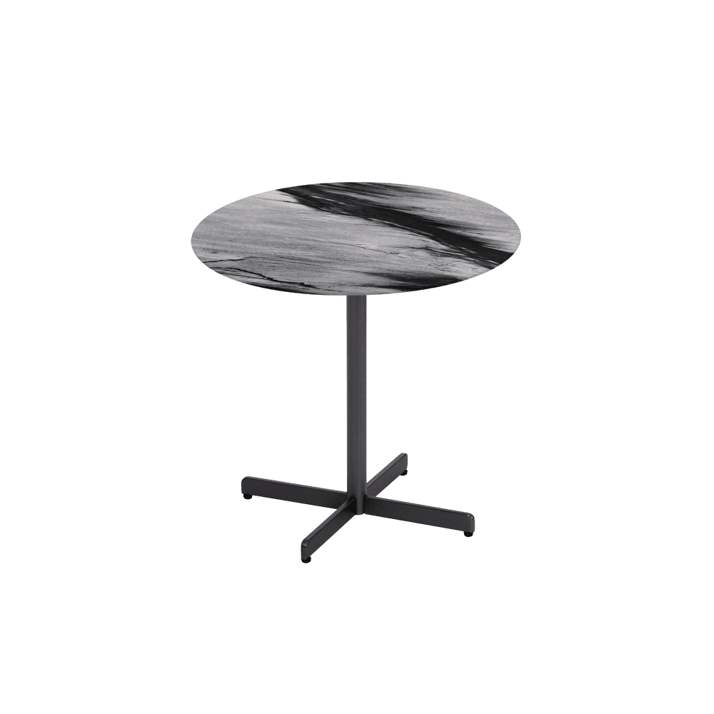 BAILEY Side Table - Mix & Match Marble Top with Black Coloured Steel Base(500mm)