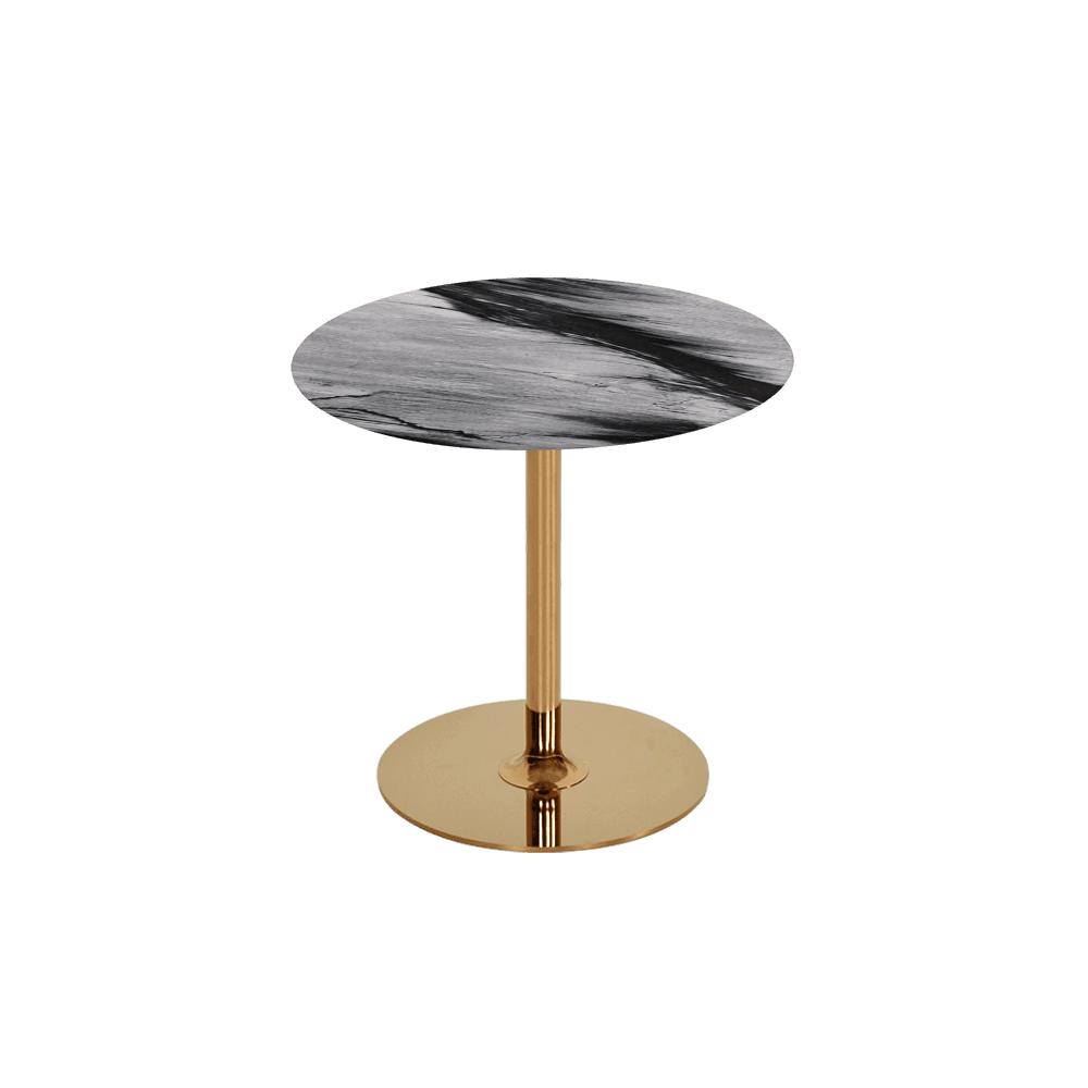 BELLA – Mix & Match Marble Side Table with Gold Coloured Stainless Steel Base (500mm)