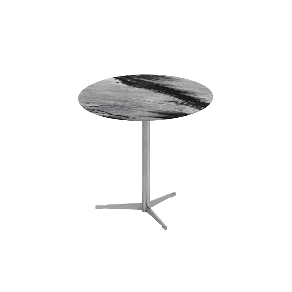 SILVIA Side Table - Mix & Match Marble Top with Silver Coloured Stainless Steel Base(500mm)
