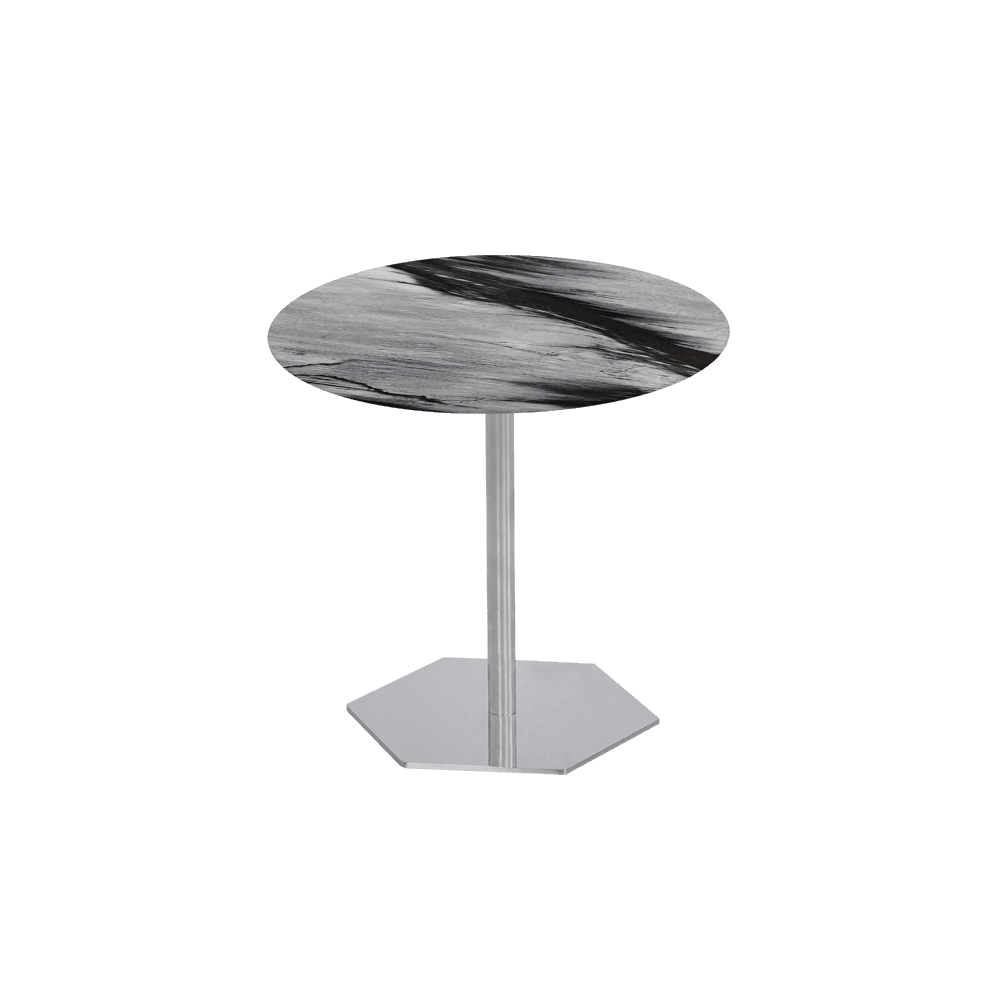 SILVIA Side Table - Mix & Match Marble Top with Silver Coloured Stainless Steel Base(500mm)