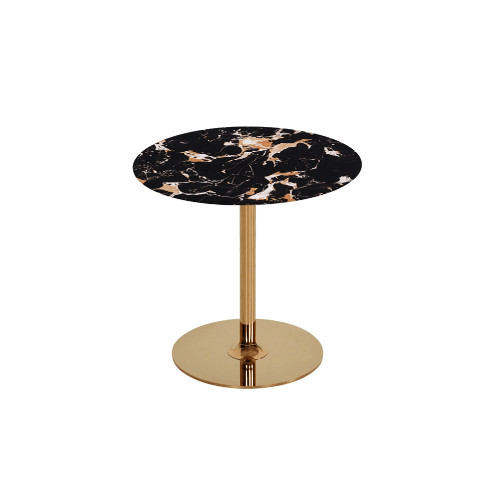BELLA – Mix & Match Marble Side Table with Gold Coloured Stainless Steel Base (500mm)