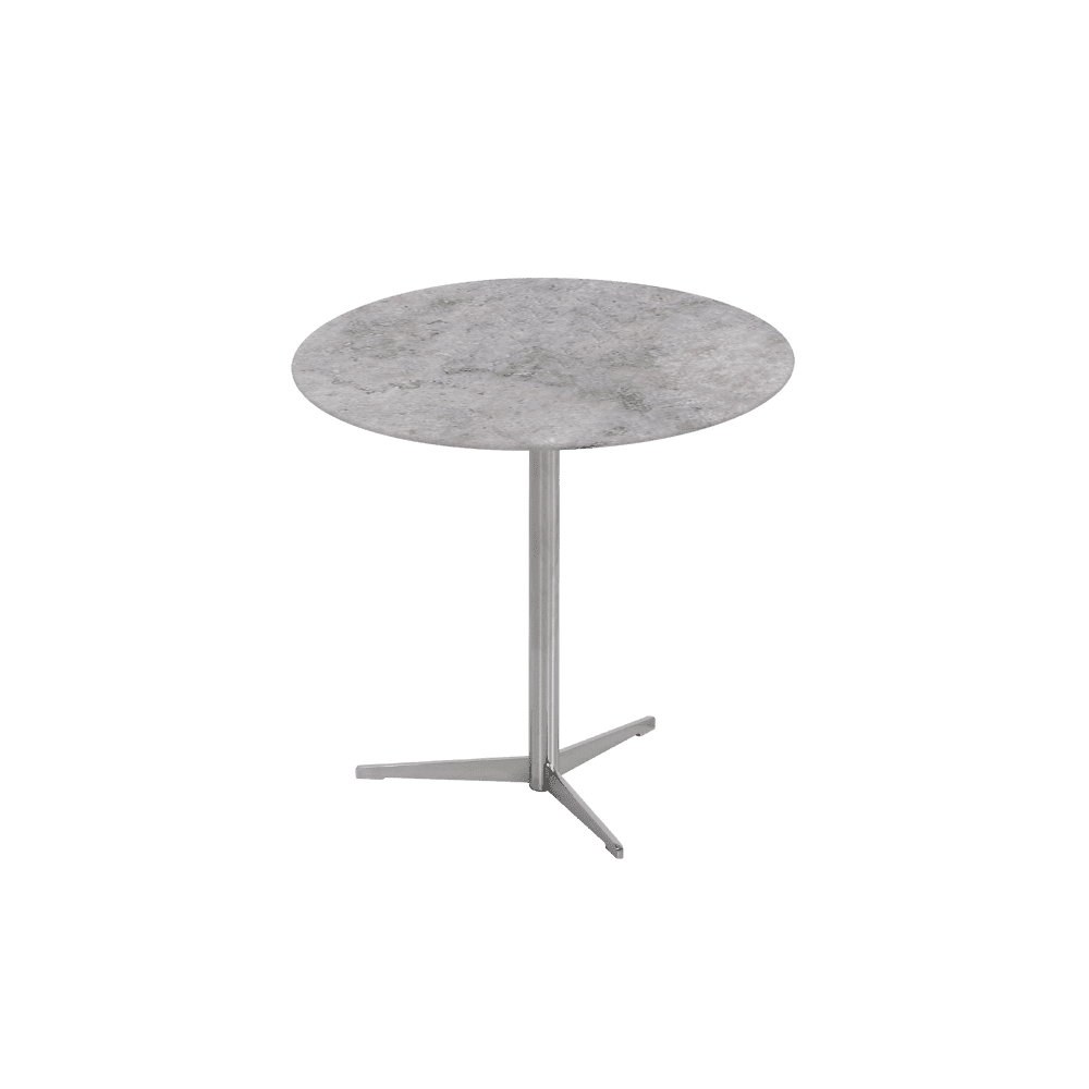 SILVIA Side Table - Mix & Match Marble Top with Silver Coloured Stainless Steel Base(500mm)