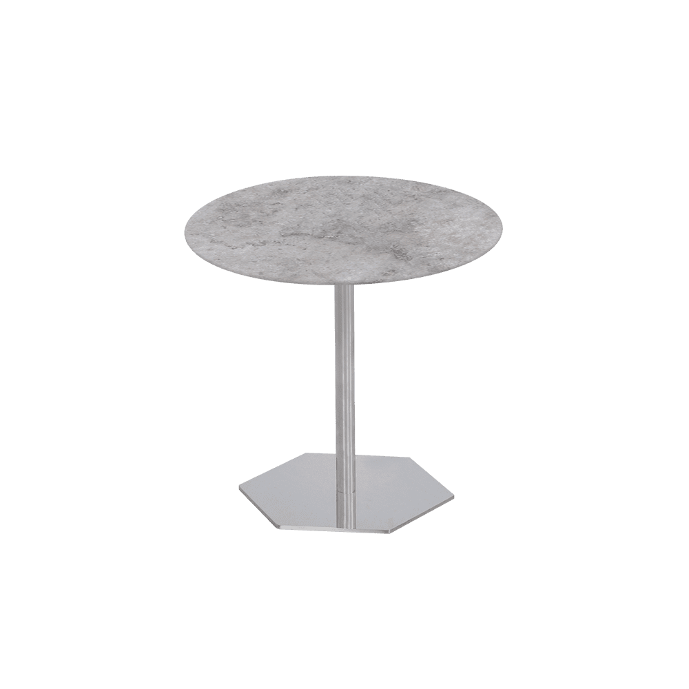 SILVIA Side Table - Mix & Match Marble Top with Silver Coloured Stainless Steel Base(500mm)
