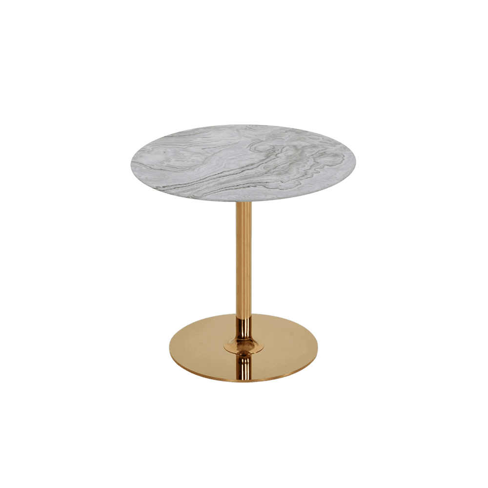 BELLA – Mix & Match Marble Side Table with Gold Coloured Stainless Steel Base (500mm)