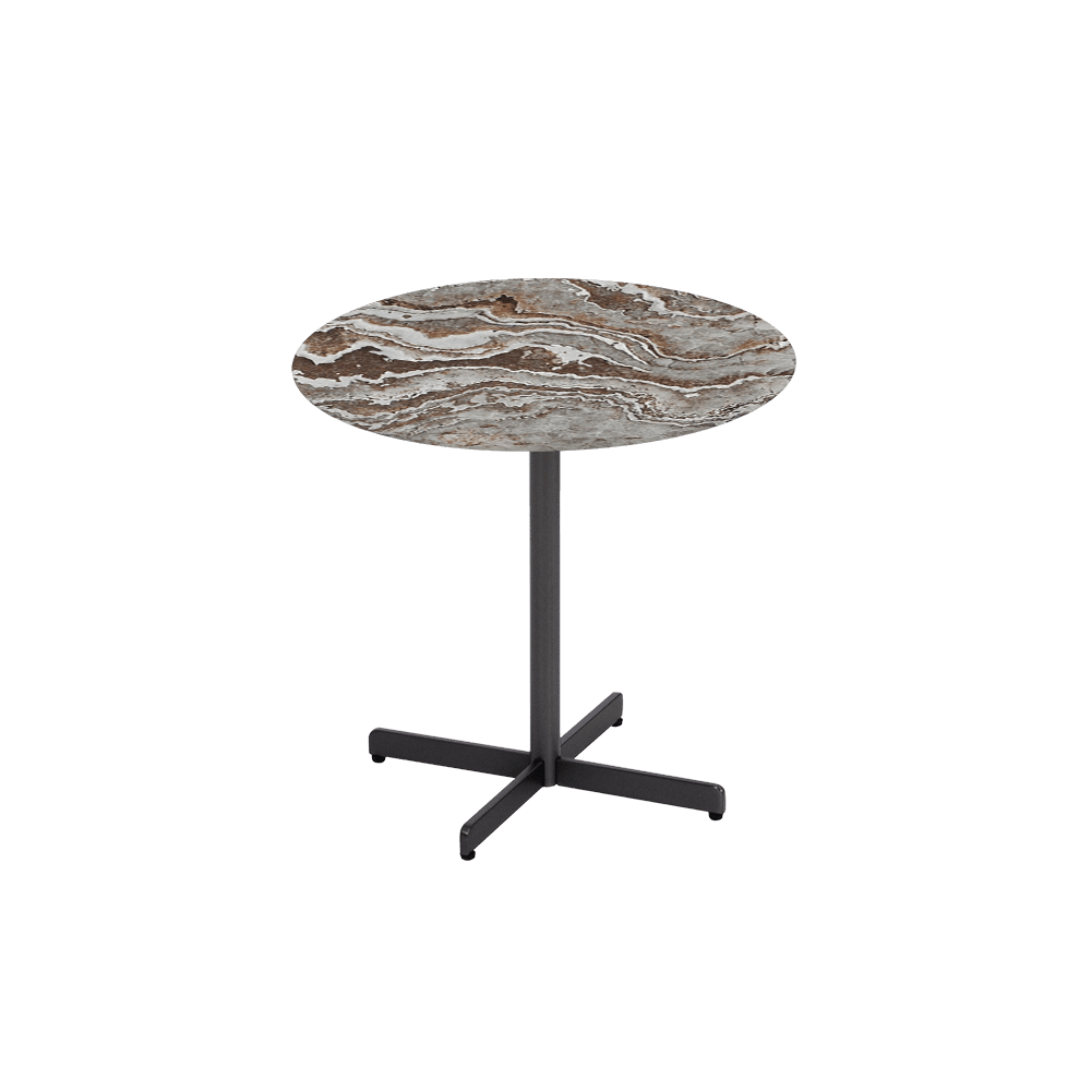 BAILEY Side Table - Mix & Match Marble Top with Black Coloured Steel Base(500mm)