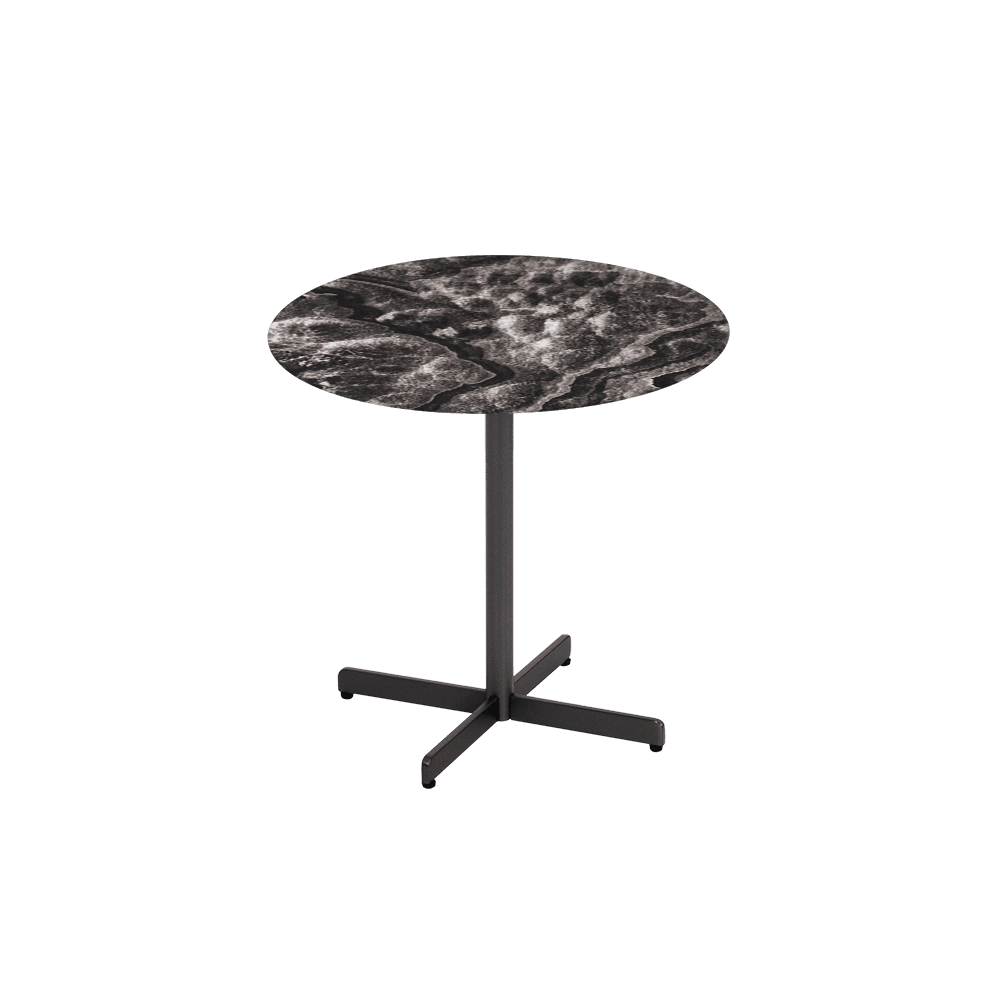 BAILEY Side Table - Mix & Match Marble Top with Black Coloured Steel Base(500mm)