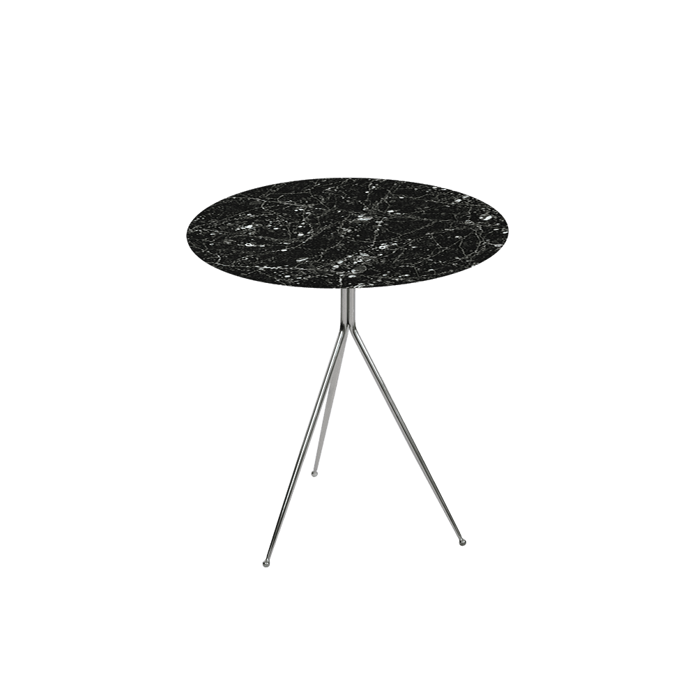 SILVIA Side Table - Mix & Match Marble Top with Silver Coloured Stainless Steel Base(500mm)