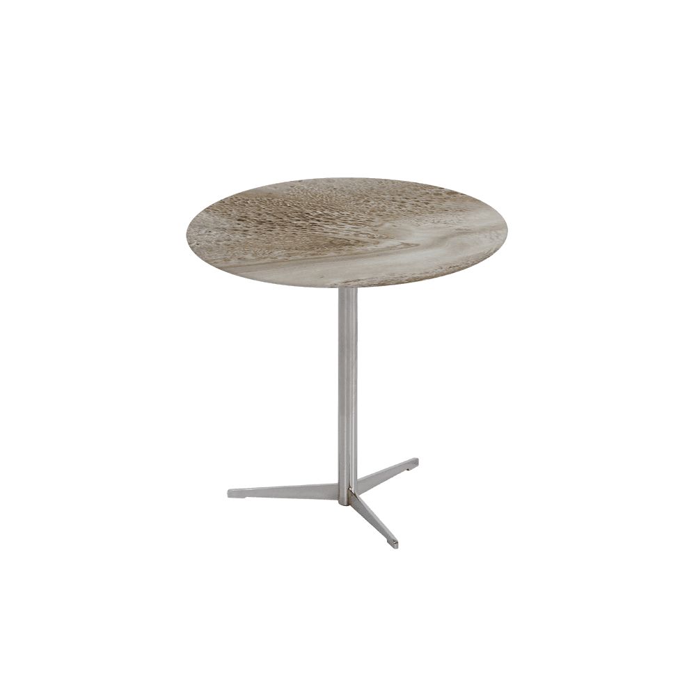SILVIA Side Table - Mix & Match Marble Top with Silver Coloured Stainless Steel Base(500mm)