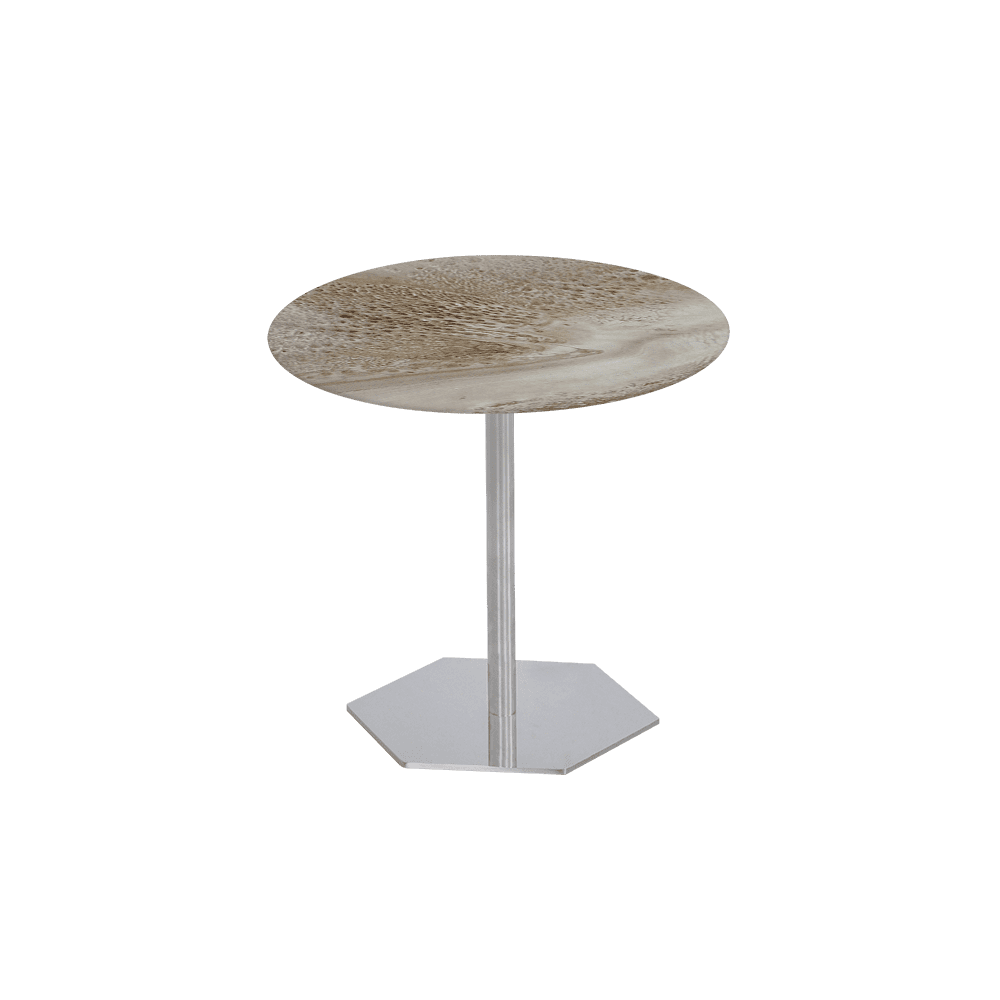 SILVIA Side Table - Mix & Match Marble Top with Silver Coloured Stainless Steel Base(500mm)
