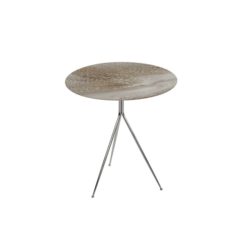 SILVIA Side Table - Mix & Match Marble Top with Silver Coloured Stainless Steel Base(500mm)
