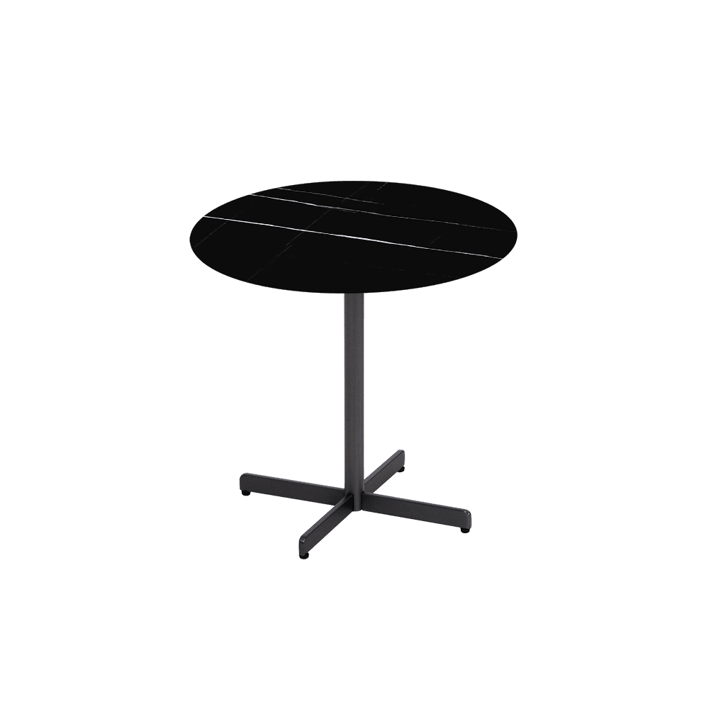 BAILEY Side Table - Mix & Match Marble Top with Black Coloured Steel Base(500mm)