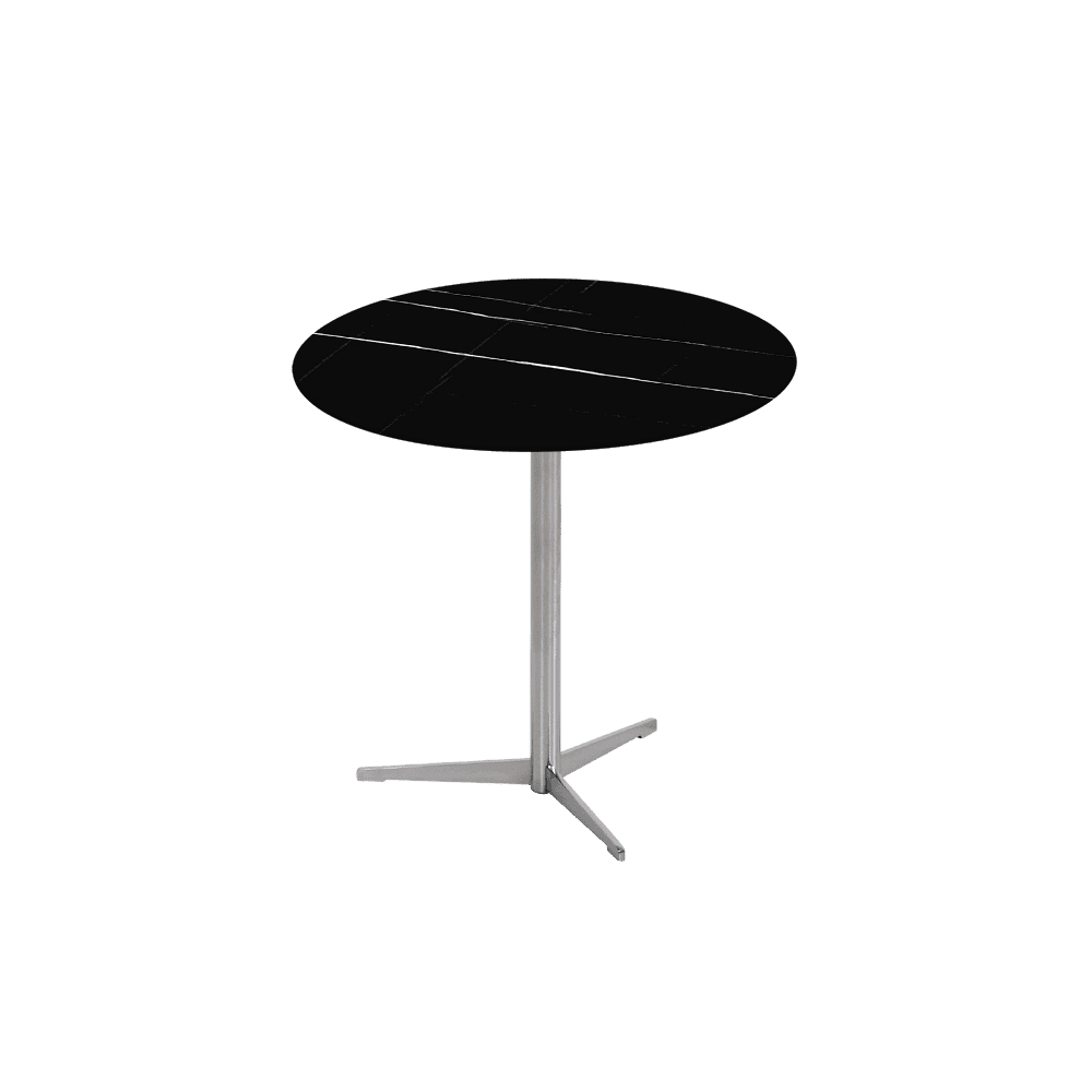 SILVIA Side Table - Mix & Match Marble Top with Silver Coloured Stainless Steel Base(500mm)