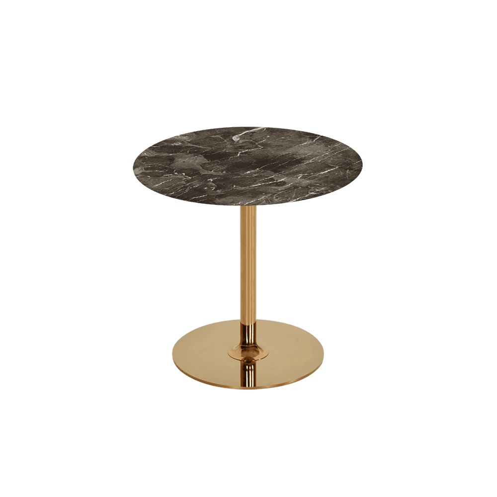 BELLA – Mix & Match Marble Side Table with Gold Coloured Stainless Steel Base (500mm)