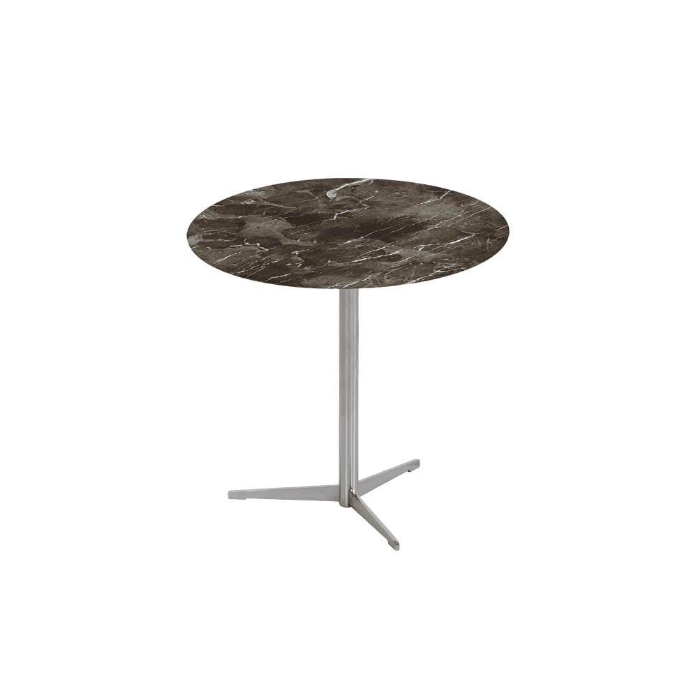 SILVIA Side Table - Mix & Match Marble Top with Silver Coloured Stainless Steel Base(500mm)