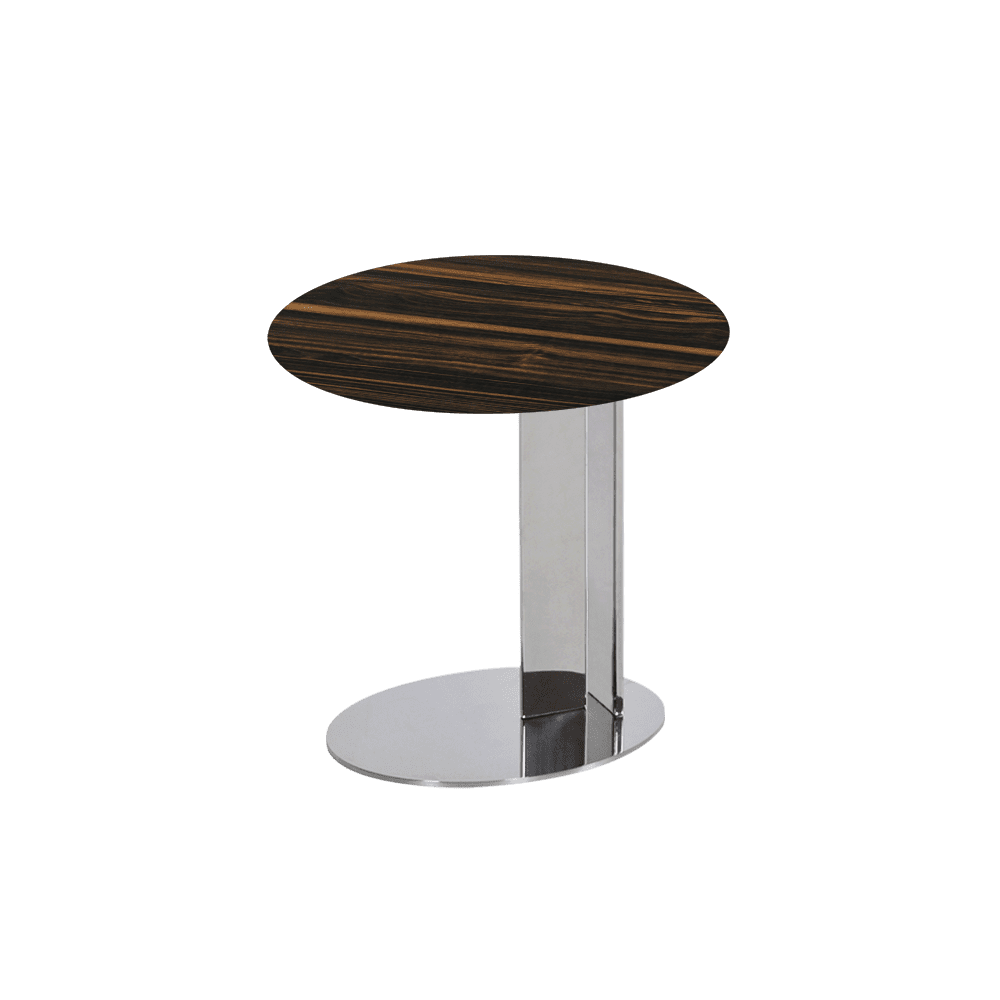 SILVIA Side Table - Mix & Match Marble Top with Silver Coloured Stainless Steel Base(500mm)