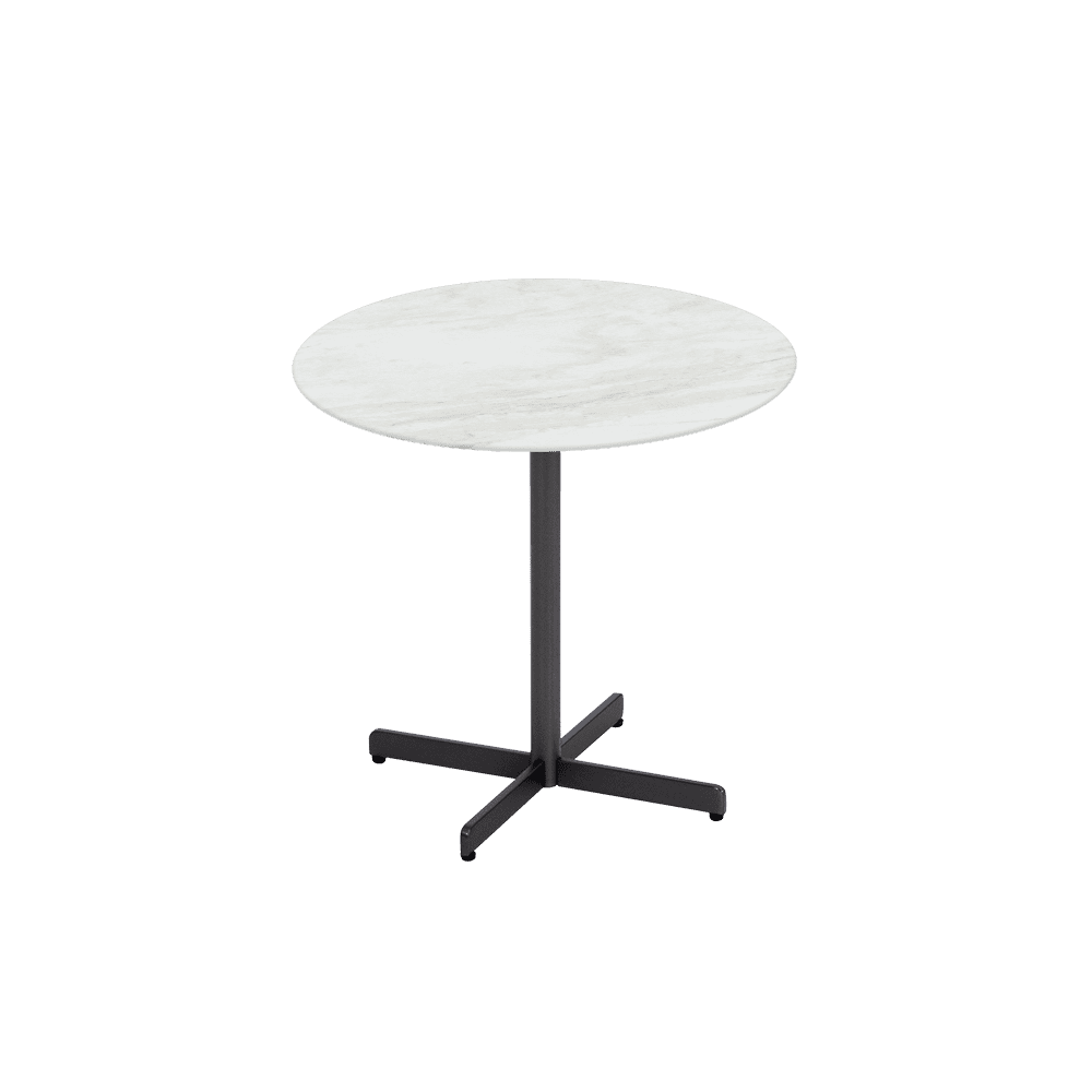 BAILEY Side Table - Mix & Match Marble Top with Black Coloured Steel Base(500mm)