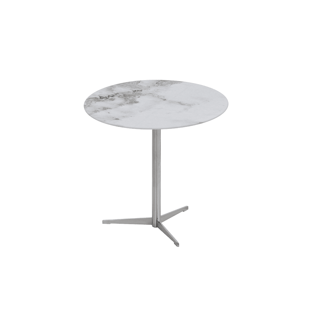 SILVIA Side Table - Mix & Match Marble Top with Silver Coloured Stainless Steel Base(500mm)
