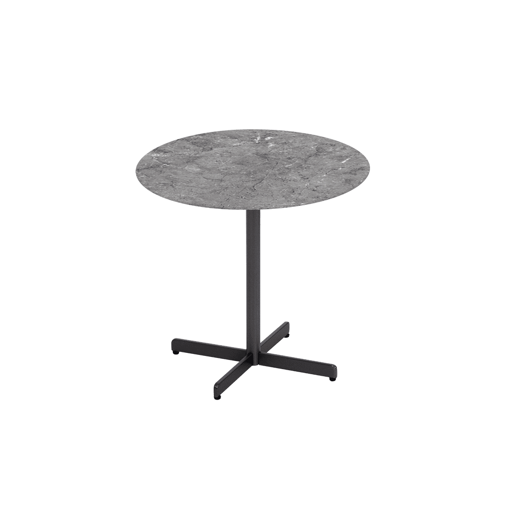 BAILEY Side Table - Mix & Match Marble Top with Black Coloured Steel Base(500mm)