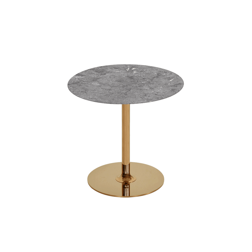 BELLA – Mix & Match Marble Side Table with Gold Coloured Stainless Steel Base (500mm)