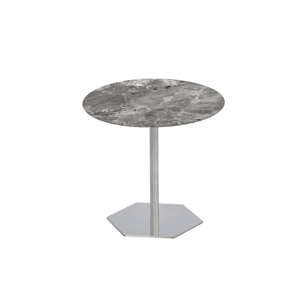 SILVIA Side Table - Mix & Match Marble Top with Silver Coloured Stainless Steel Base(500mm)