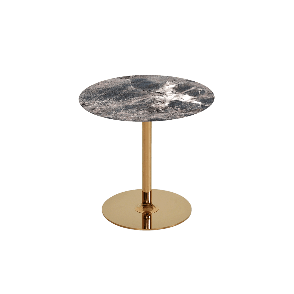 BELLA – Mix & Match Marble Side Table with Gold Coloured Stainless Steel Base (500mm)
