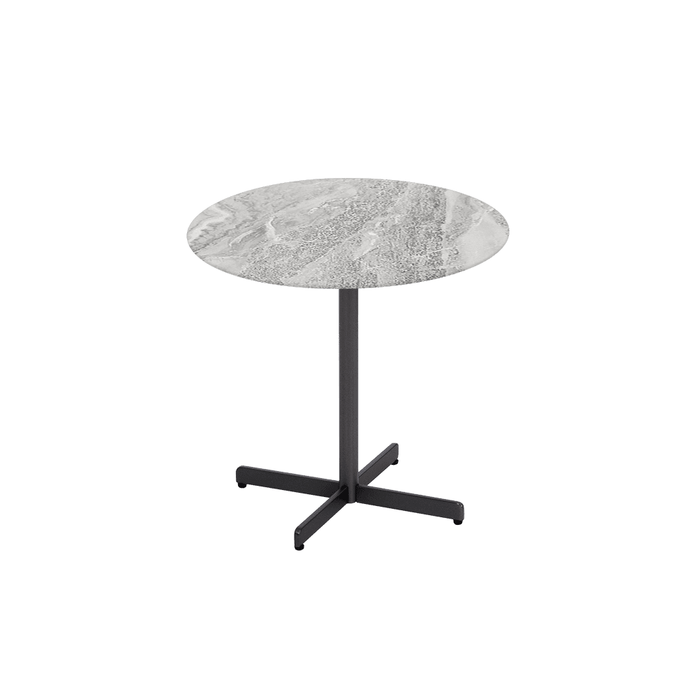 BAILEY Side Table - Mix & Match Marble Top with Black Coloured Steel Base(500mm)