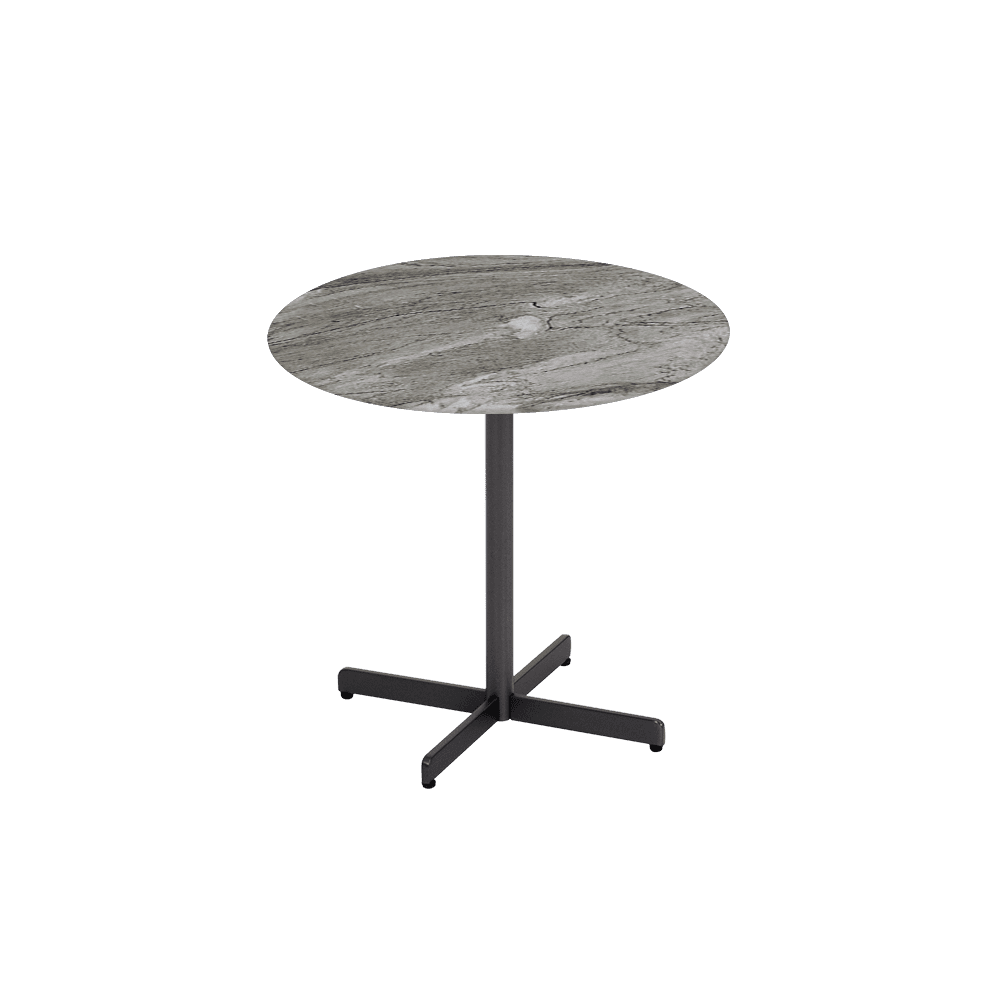 BAILEY Side Table - Mix & Match Marble Top with Black Coloured Steel Base(500mm)