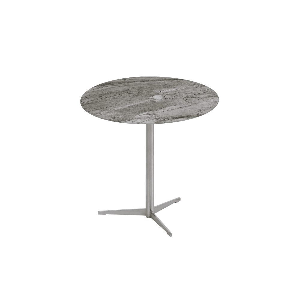 SILVIA Side Table - Mix & Match Marble Top with Silver Coloured Stainless Steel Base(500mm)