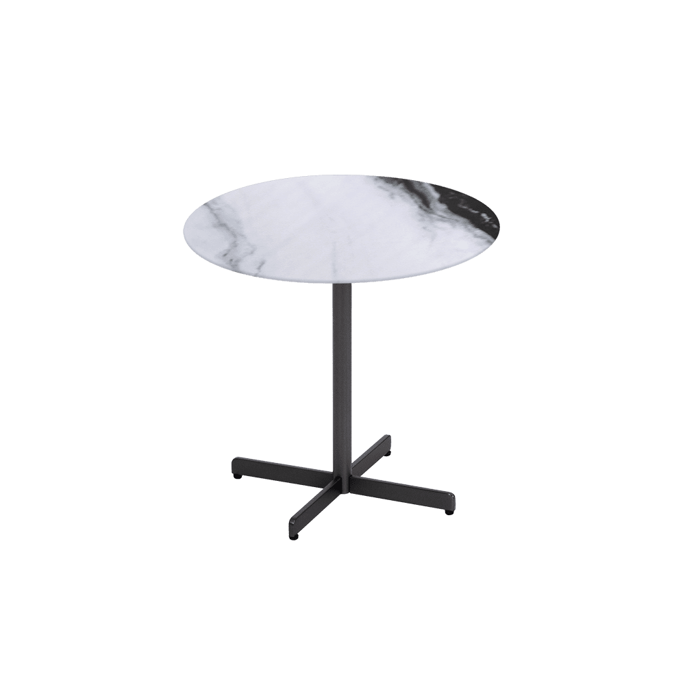BAILEY Side Table - Mix & Match Marble Top with Black Coloured Steel Base(500mm)