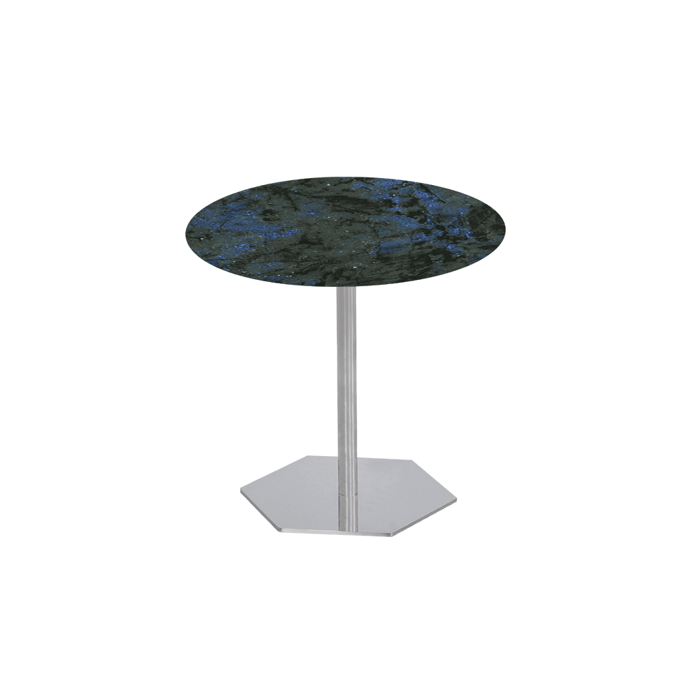 SILVIA Side Table - Mix & Match Marble Top with Silver Coloured Stainless Steel Base(500mm)