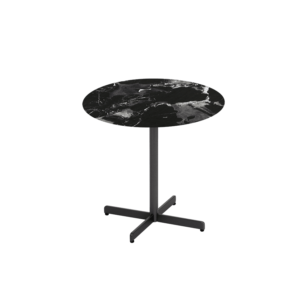BAILEY Side Table - Mix & Match Marble Top with Black Coloured Steel Base(500mm)