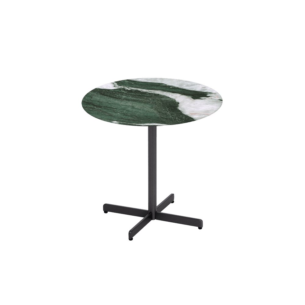 BAILEY Side Table - Mix & Match Marble Top with Black Coloured Steel Base(500mm)