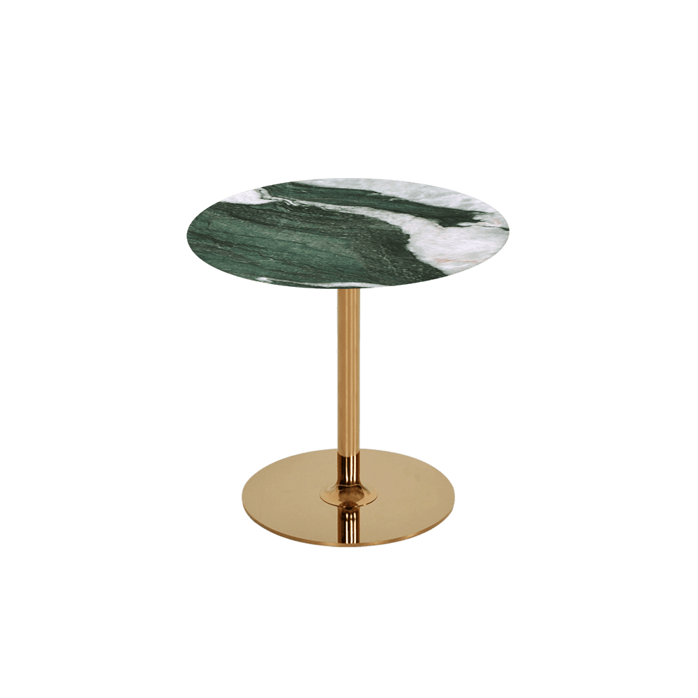 BELLA – Mix & Match Marble Side Table with Gold Coloured Stainless Steel Base (500mm)