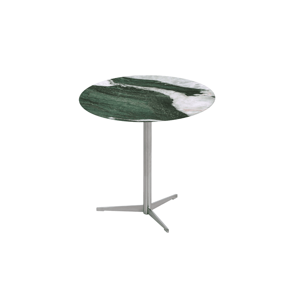 SILVIA Side Table - Mix & Match Marble Top with Silver Coloured Stainless Steel Base(500mm)