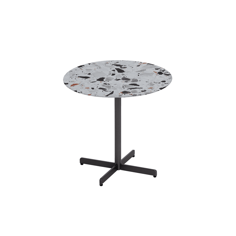 BAILEY Side Table - Mix & Match Marble Top with Black Coloured Steel Base(500mm)