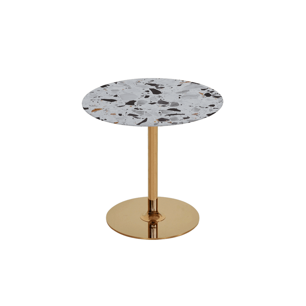 BELLA – Mix & Match Marble Side Table with Gold Coloured Stainless Steel Base (500mm)