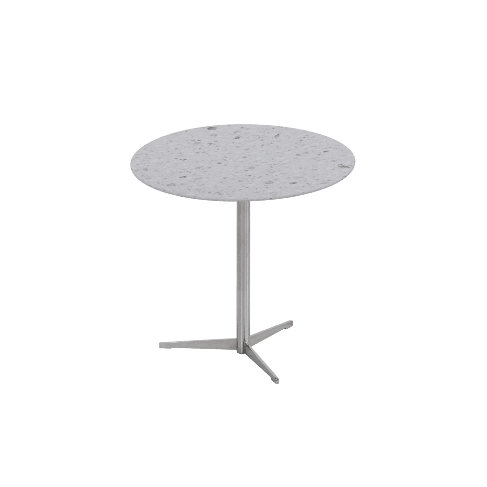 SILVIA Side Table - Mix & Match Marble Top with Silver Coloured Stainless Steel Base(500mm)